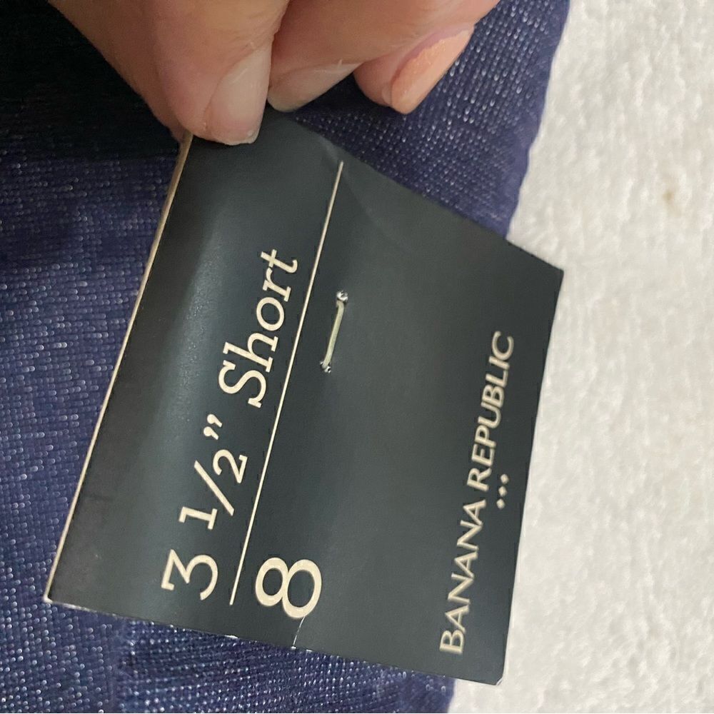 NWT Banana Republic Hamptons Dark Denim Blue Shimmer Shorts 3 1/2" - Picture 8 of 8